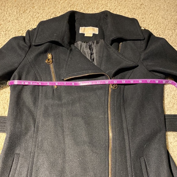Black Michael Kors Wool Blend Coat - Picture 10 of 14